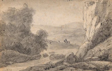 Berglandschap met reizigers