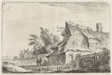 Dorpsgezicht met een watermolen (Landschappen met bebouwing)