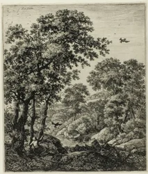Elias in de woestijn, uit Zes landschapsonderwerpen uit het Oude Testament