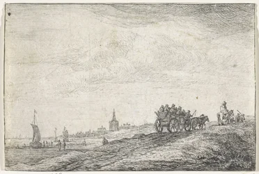 Kustlijn met paard en wagen