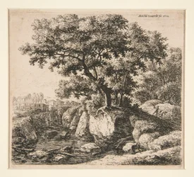 Landschap met Man die een Ezel Aanstuurt