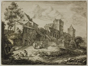De binnenplaats voor de herberg, van Twelve Landscapes