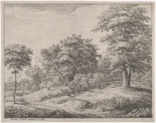 De slapende herder op een kleine heuvel, 17e eeuw
