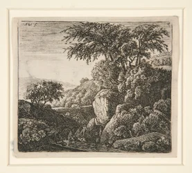 De kleine waterval, uit een set van 4 etsen, B. 3-6