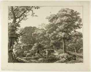 De reiziger rustend in het bos