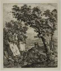 Tobias en de Engel, uit Zes Landschapsonderwerpen uit het Oude Testament