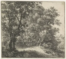 Twee figuren bij een hek