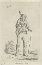 Boer uit de Ardennen met schoffel