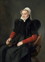 Portret van een zittende vrouw