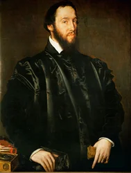 Antoine Perrenot de Granvella, kardinaal, minister-president van Margaretha van Parma, gouverneur van de Nederlanden ... (olieverf op eikenhout)