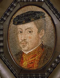 Keizer Maximiliaan II naar een portret van Antonis Mor (mozaïek)