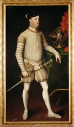 Maximiliaan II, zoon van keizer Ferdinand I, koning van Bohemen, keizer 1564 (schilderij op doek)