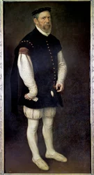 Portret van Pejeron, nar van de Graaf van Benavente. Schilderij door Antonio Moro (1517-1575) 16e eeuw Madrid, Prado Museum