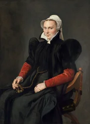 Portret van een zittende vrouw