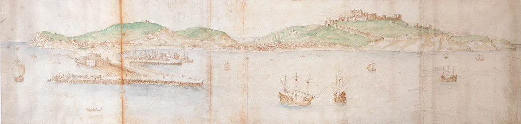 Dover vanaf de Zee, midden 16e eeuw