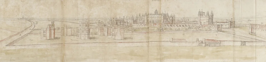 Hampton Court Palace vanuit het noorden