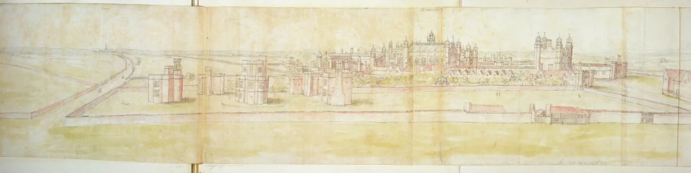Hampton Court Palace vanuit het noorden
