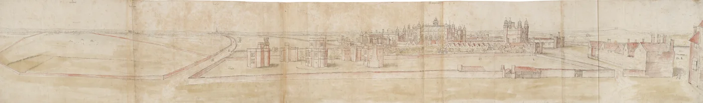 Hampton Court Palace vanuit het noorden