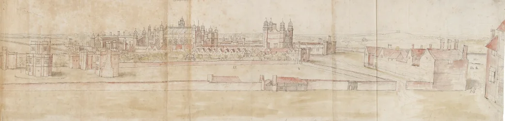 Hampton Court Palace vanuit het noorden, ca. 1550-1560