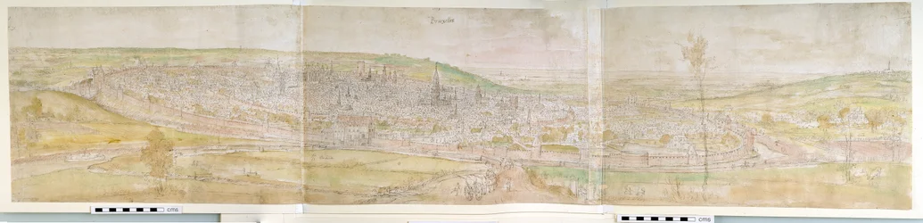 Panoramisch uitzicht op Brussel vanuit het noorden, 1558
