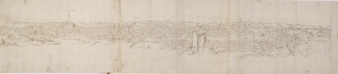 Panoramisch Uitzicht op Rome vanaf Monte Janiculus, ca. 1550s