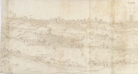 Panoramisch uitzicht op Segovia vanuit het oosten