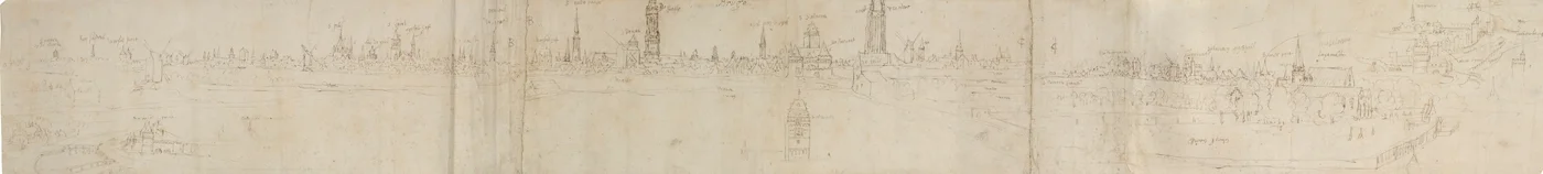Voorlopige schets voor een uitzicht op Brugge vanuit het zuidwesten, 1558