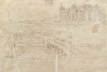 De rivierkant van Richmond Palace en Privy Gardens