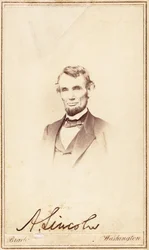 Abraham Lincoln, gesigneerde carte-de-visite, 1864