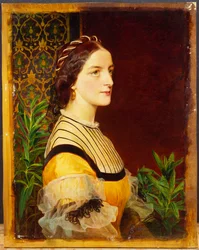 Portret van een dame, hoofd en schouders, 1860