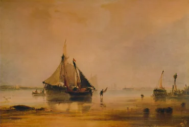 Schepen aan de kust bij Southampton, ca. 1831, 1935