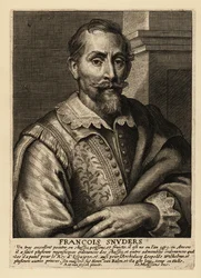Portret van Frans Snyders, Vlaamse schilder van dieren, jachtscènes, marktscènes en stillevens