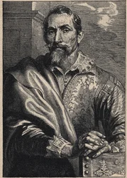 Portret van Synders (Franciscus Snyders) (Frans Snyders of Snijders) 1579-1657 door Anthony van Dyck