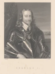 Karel I, gegraveerd door W. Hall