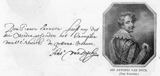 Handschrift en handtekening van Van Dyck, 14 augustus 1636