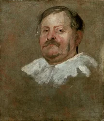 Hoofd van een bebaarde man met een vallende kraag, 1628