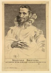 Portret van Jan Brueghel de Oude, uit de Icones Principum Virorum