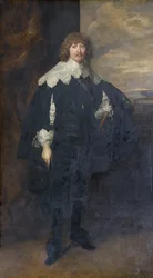 Portret van William Cavendish, aangepast met blauwe sjerp