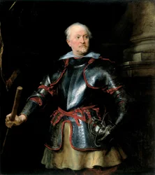 Portret van een man in harnas