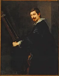 Portret van een muzikant-chef (schilderij op doek)