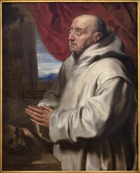 Heilige Bruno (Bruno de Kartuizer, circa 1030-1101). Schilderij door Antoine Van Dyck (1599-1641), olieverf op doek