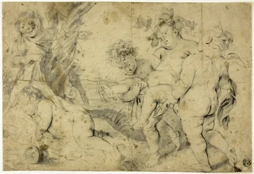 Jonge Bacchus en metgezellen