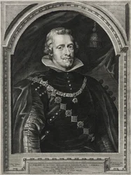 Filips IV, koning van Spanje, gegraveerd door Paulus Pontius, 1632
