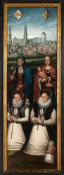 Portret van Juan Pardo II en zijn vrouwen Anna Ingenieulandt en Maria Anchemant (detail)
