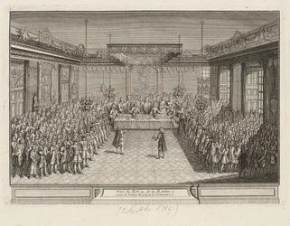 Showpiece banket in de Corner Parade Hall in Dresden Palace op 3 september 1719