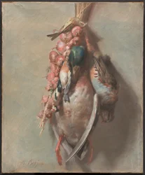 Jachttrofee met Wilde Eend, Patrijs, Distelvinken en Uien