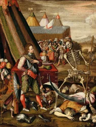 De Dialoog van de Prins met de Dood. Allegorie van de verschrikkingen van de oorlog