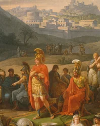 Begrafenisspelen ter ere van Patrocles, detail van Griekse helden, c.1790