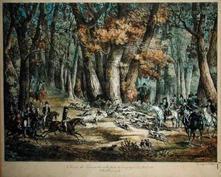 Hertenjacht in het Bos bij Compiegne, 27 april 1818