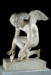 De Liefde of «De Liefde die een vlinder vangt»: marmeren sculptuur van Antoine Denis Chaudet (1763-1810), 1817, Parijs, Musée du Louvre